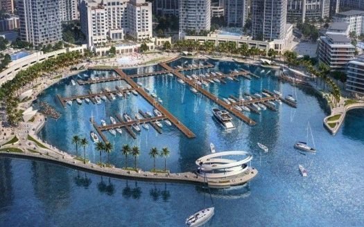 Luxurious waterfront apartments at Mangrove at Creek Beach, Dubai, featuring modern design and stunning views of the beach and skyline.